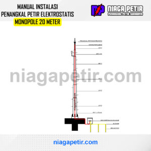 PENANGKAL PETIR SURABAYA - PENANGKAL PETIR ELEKTROSTATIS MONOPOLE 20 METER